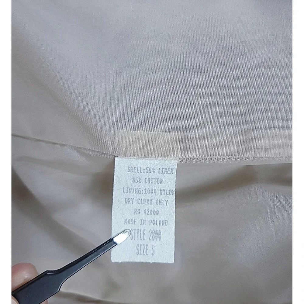 Basic Editions Vintage 90s Linen Blazer Jacket Women Small Beige Two Button